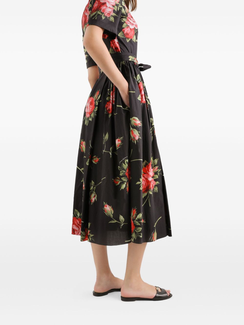 Dolce & Gabbana Women Roses Bouquet Print Midi Dress