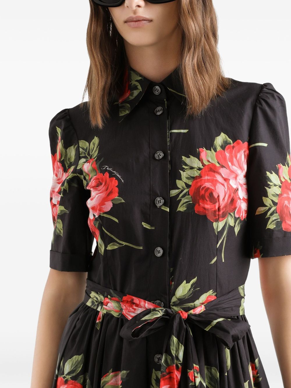 Dolce & Gabbana Women Roses Bouquet Print Midi Dress
