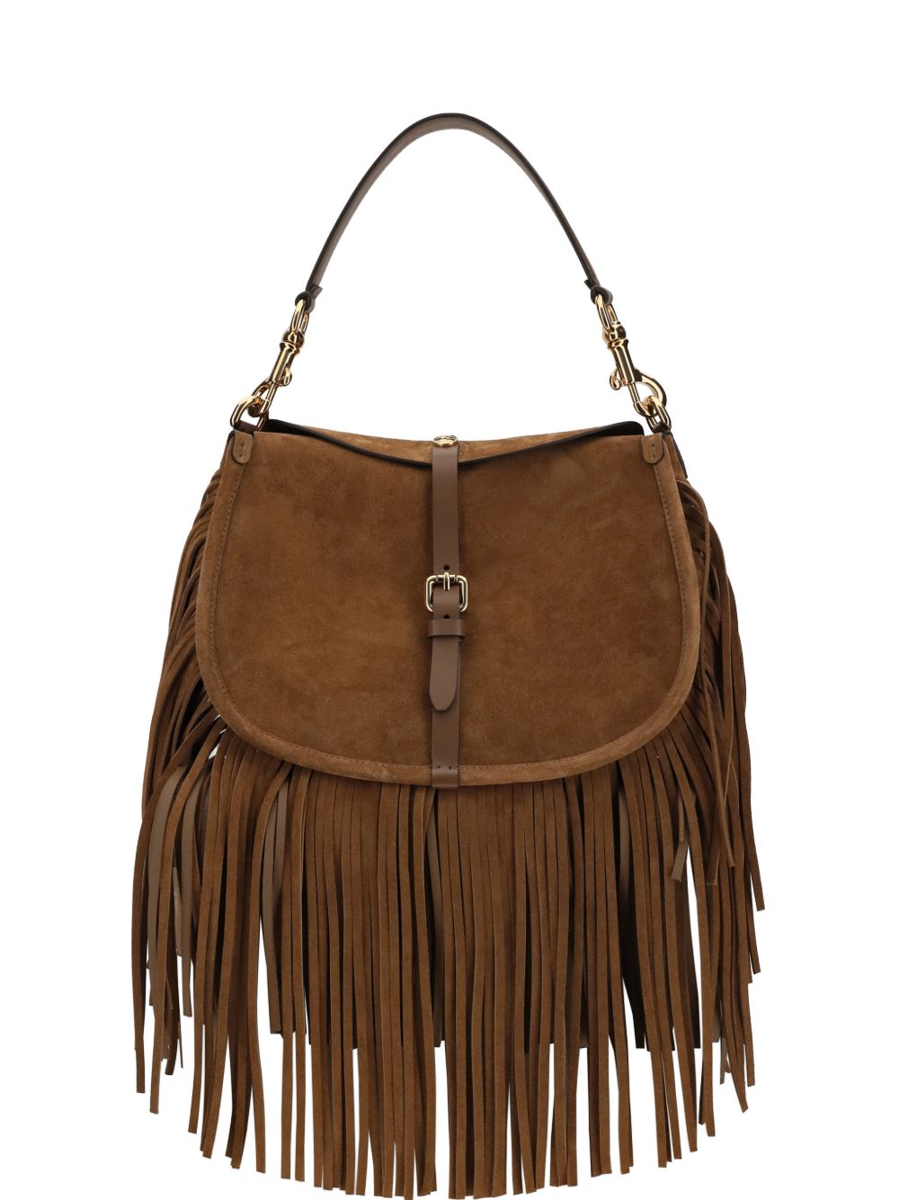 Etro Women Suede Leather Fringed Shoulder Bag