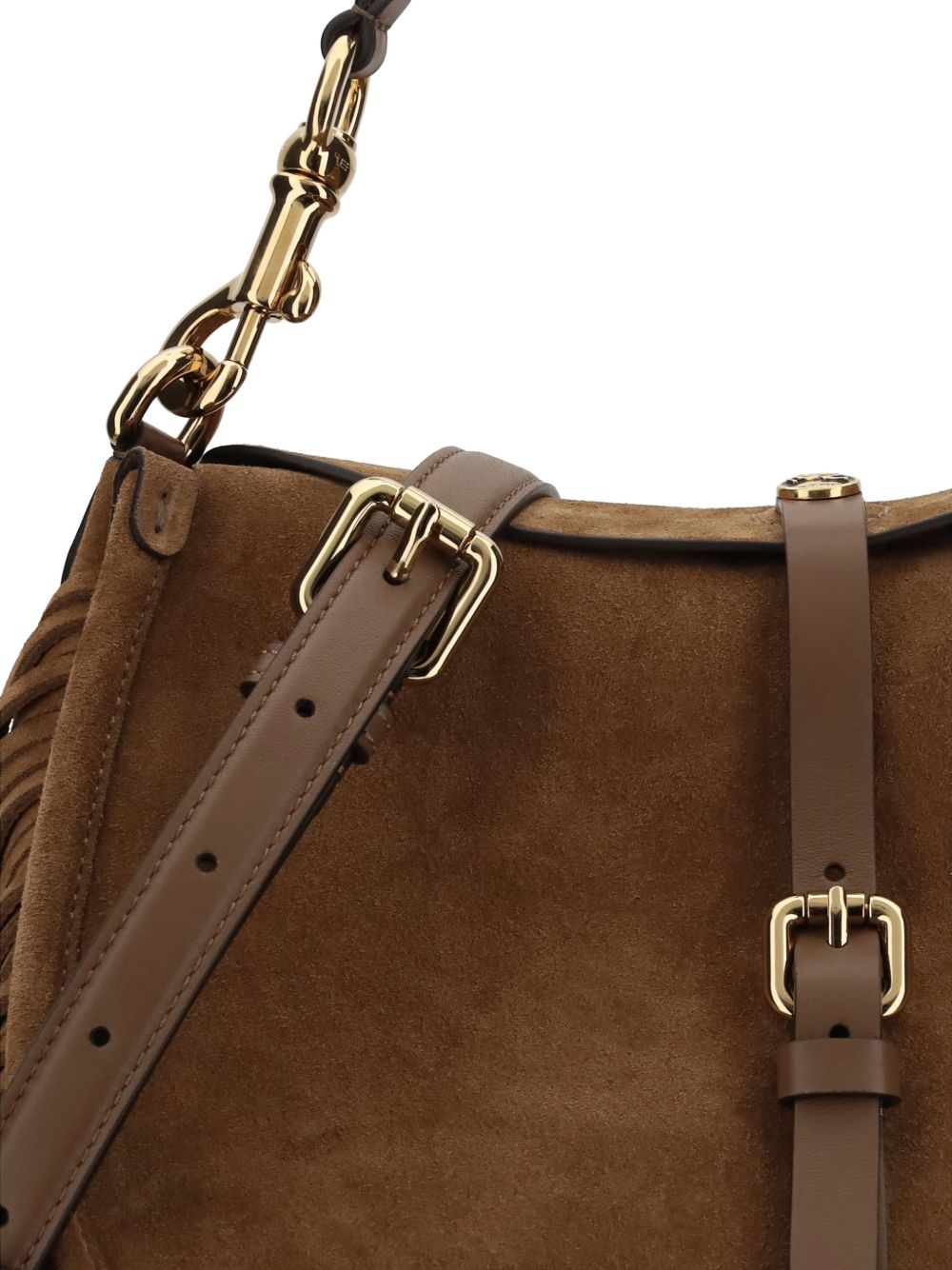 Etro Women Suede Leather Fringed Shoulder Bag
