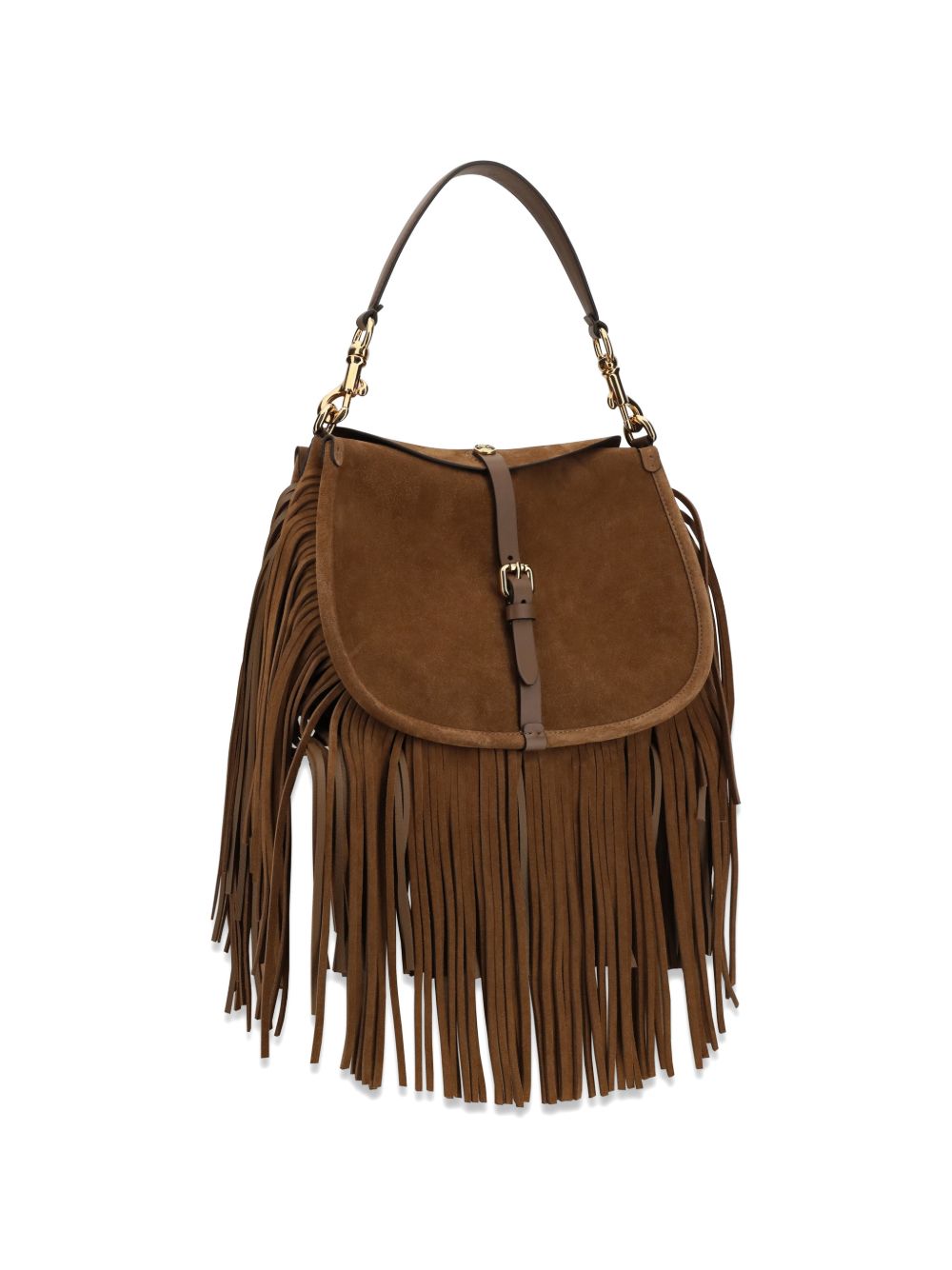 Etro Women Suede Leather Fringed Shoulder Bag
