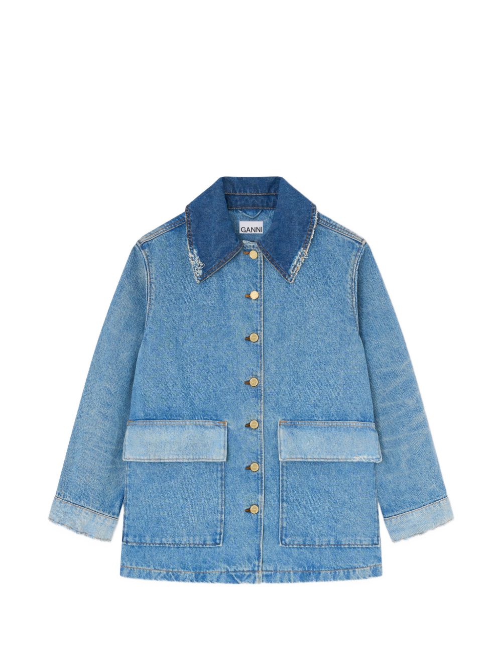 Ganni Women Patchwork Denim Jacket