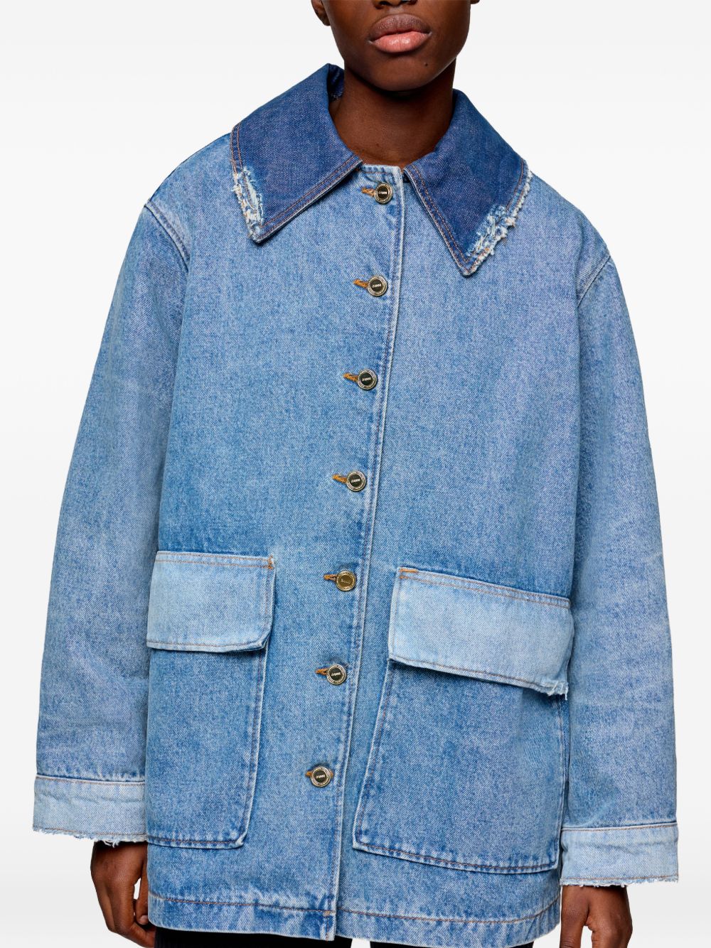 Ganni Women Patchwork Denim Jacket