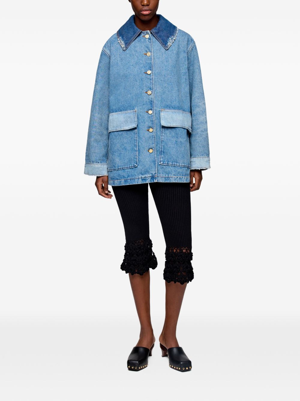Ganni Women Patchwork Denim Jacket