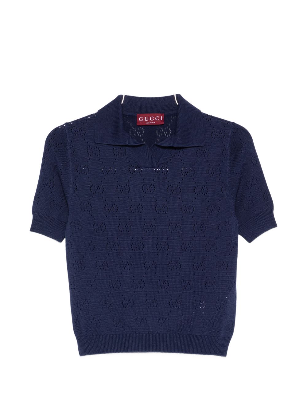 Gucci Women Gg Cotton And Silk Polo Shirt