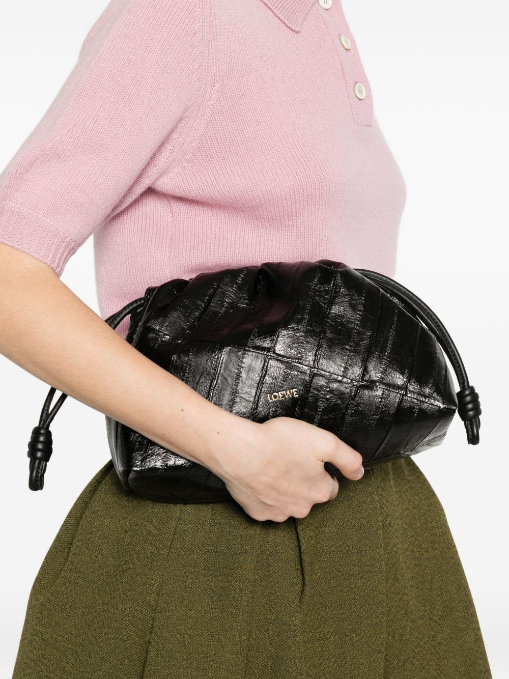 Loewe Women Flamenco Leather Medium Clutch