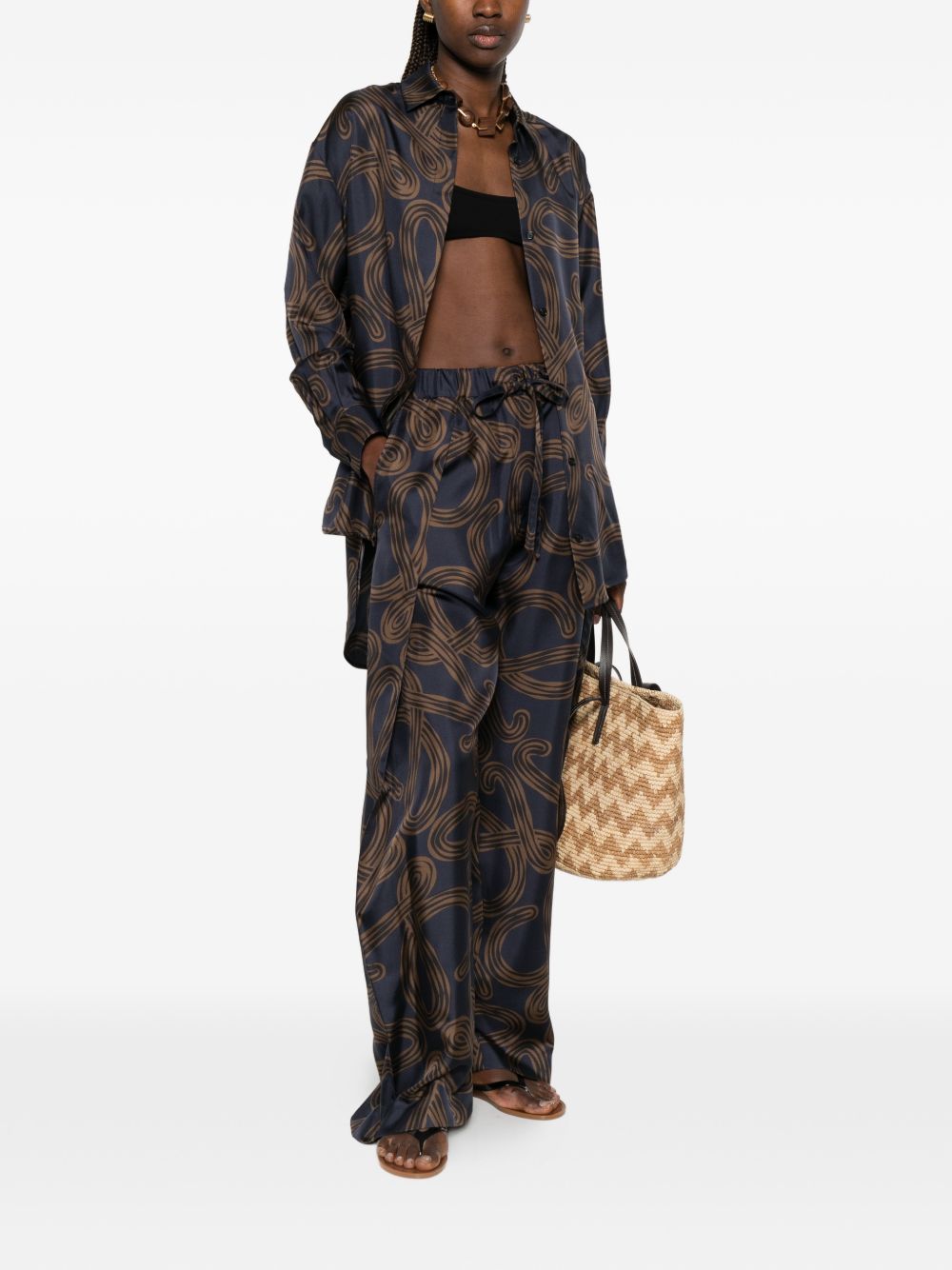 Loewe Paula's Ibiza Women Printed Silk Trousers