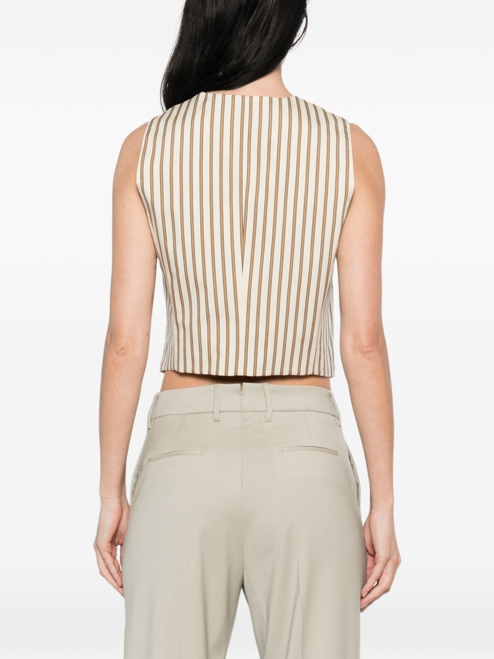 Max Mara Women Cotton And Silk Striped Vest