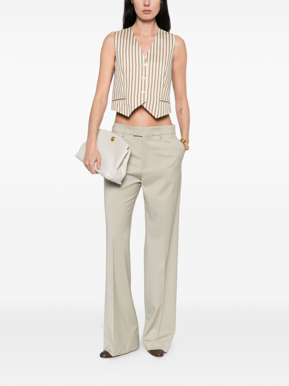Max Mara Women Cotton And Silk Striped Vest