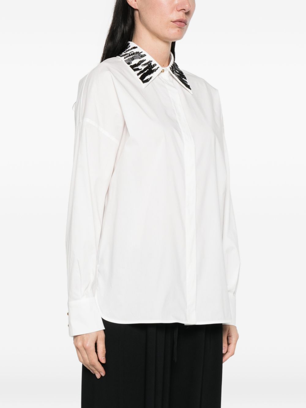 Max Mara Women Printed Collar Cotton Shirt