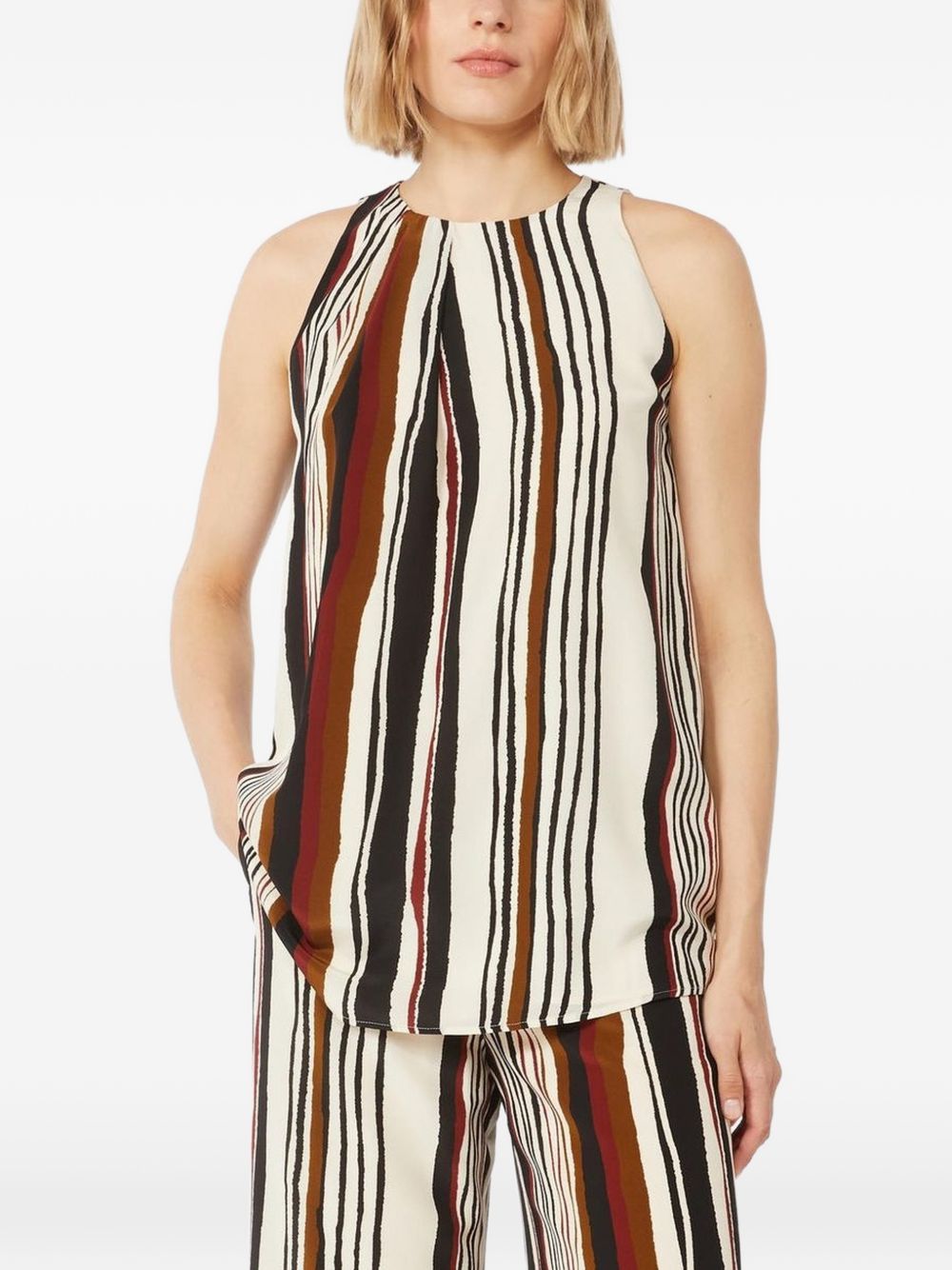 Max Mara Women Striped Silk Top