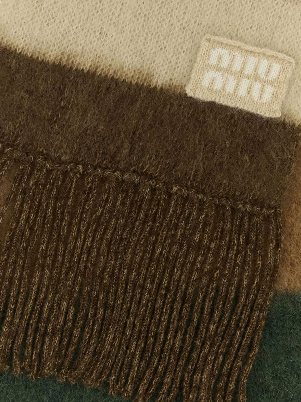 Miu Miu Women Mohair Wool Scarf With Fringes