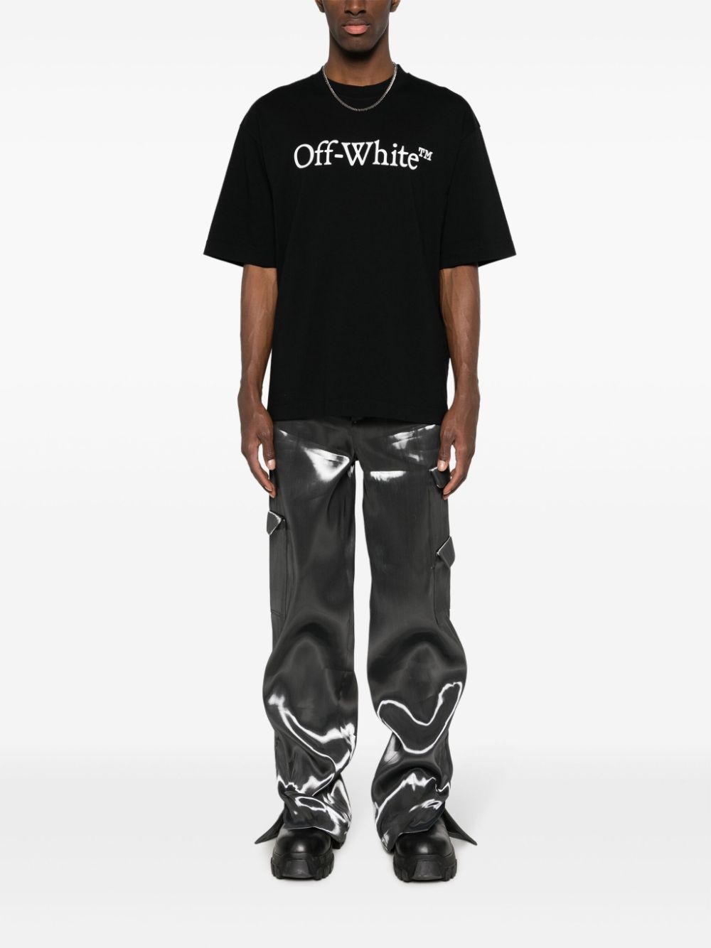 Off-White Men Big Bookish Cotton T-Shirt