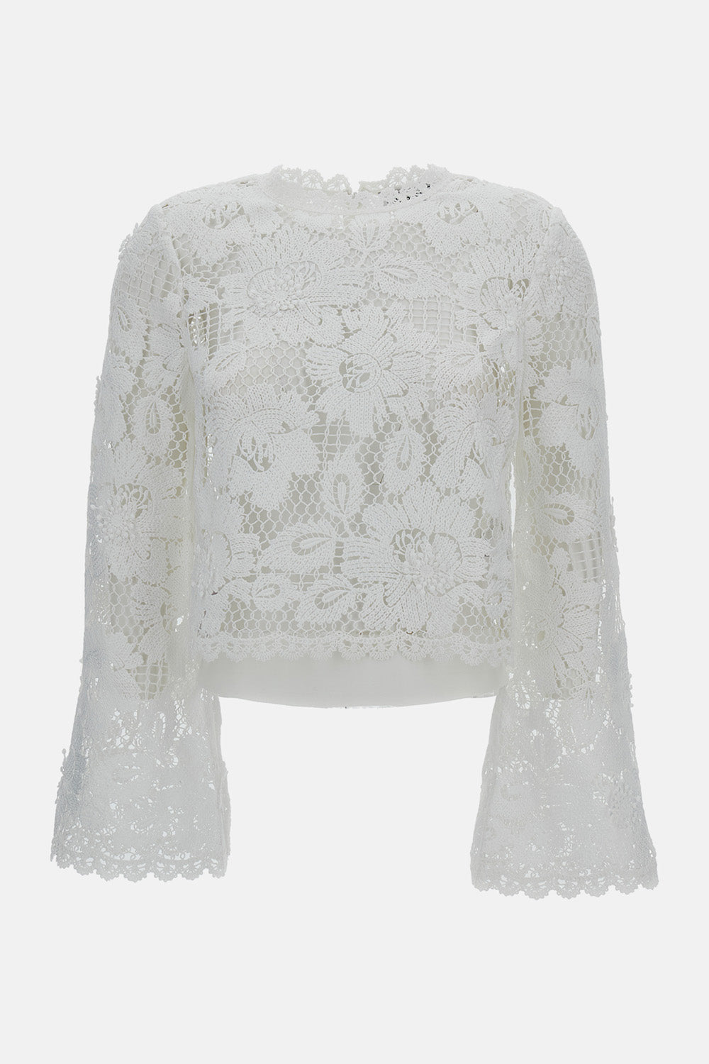 Self-Portrait Women White Crochet Lace Top