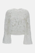 Self-Portrait Women White Crochet Lace Top