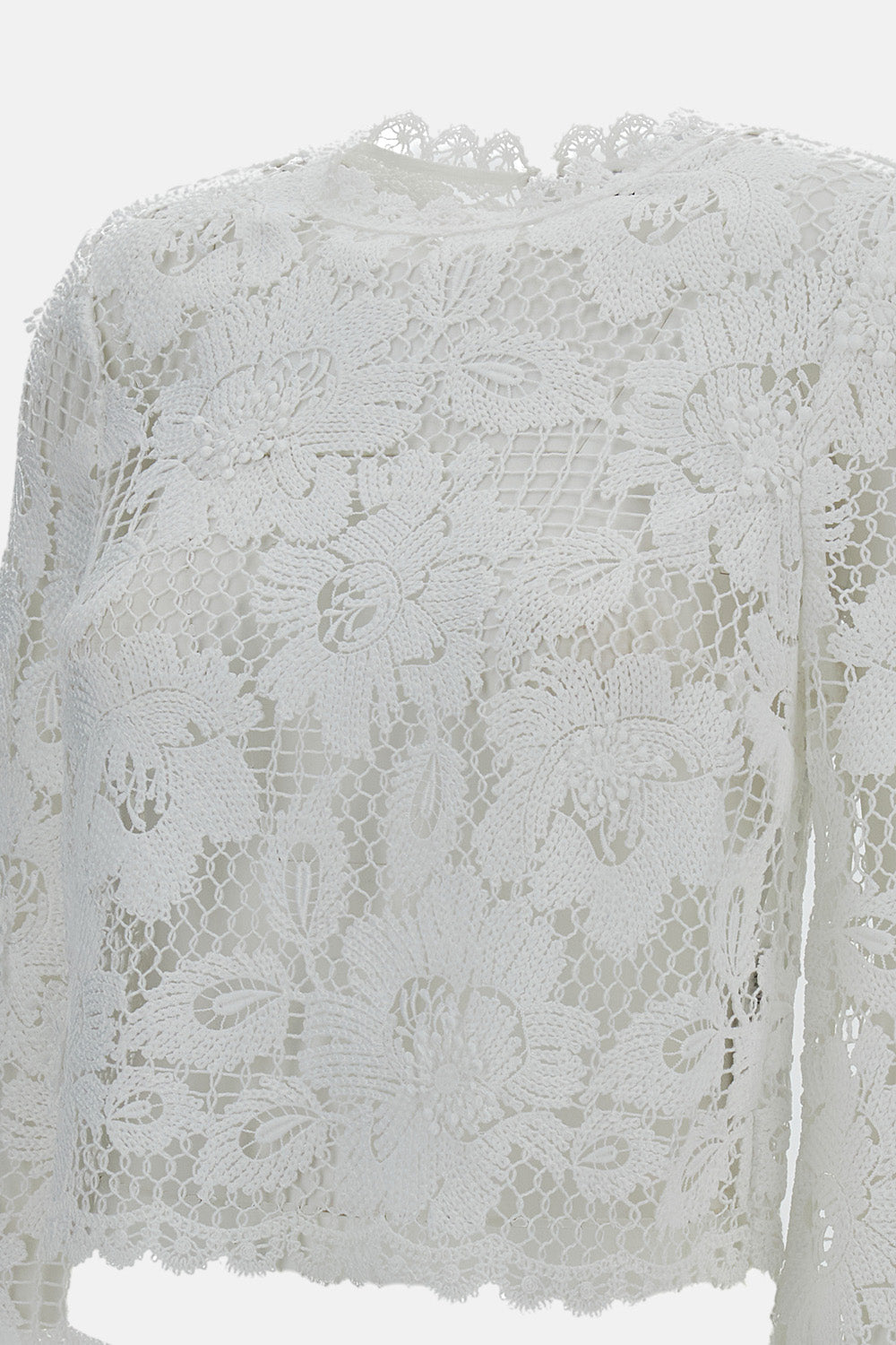 Self-Portrait Women White Crochet Lace Top