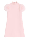 Valentino Women Feathered Wool And Silk Dress