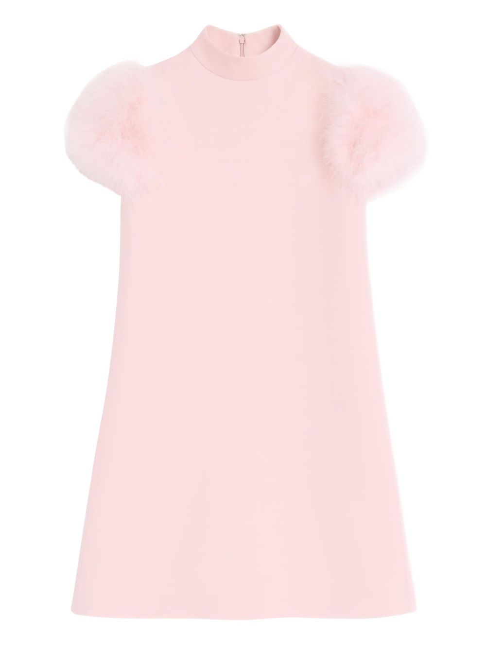 Valentino Women Feathered Wool And Silk Dress