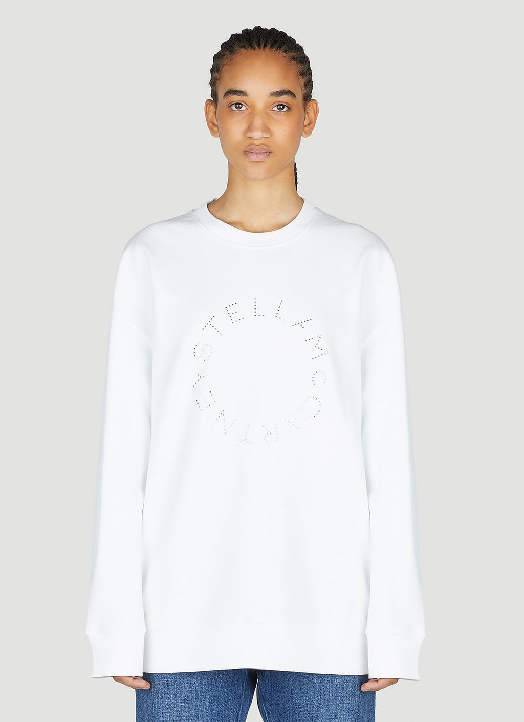 Stella Mccartney Women Hotfix Rhinestone Logo Sweatshirt