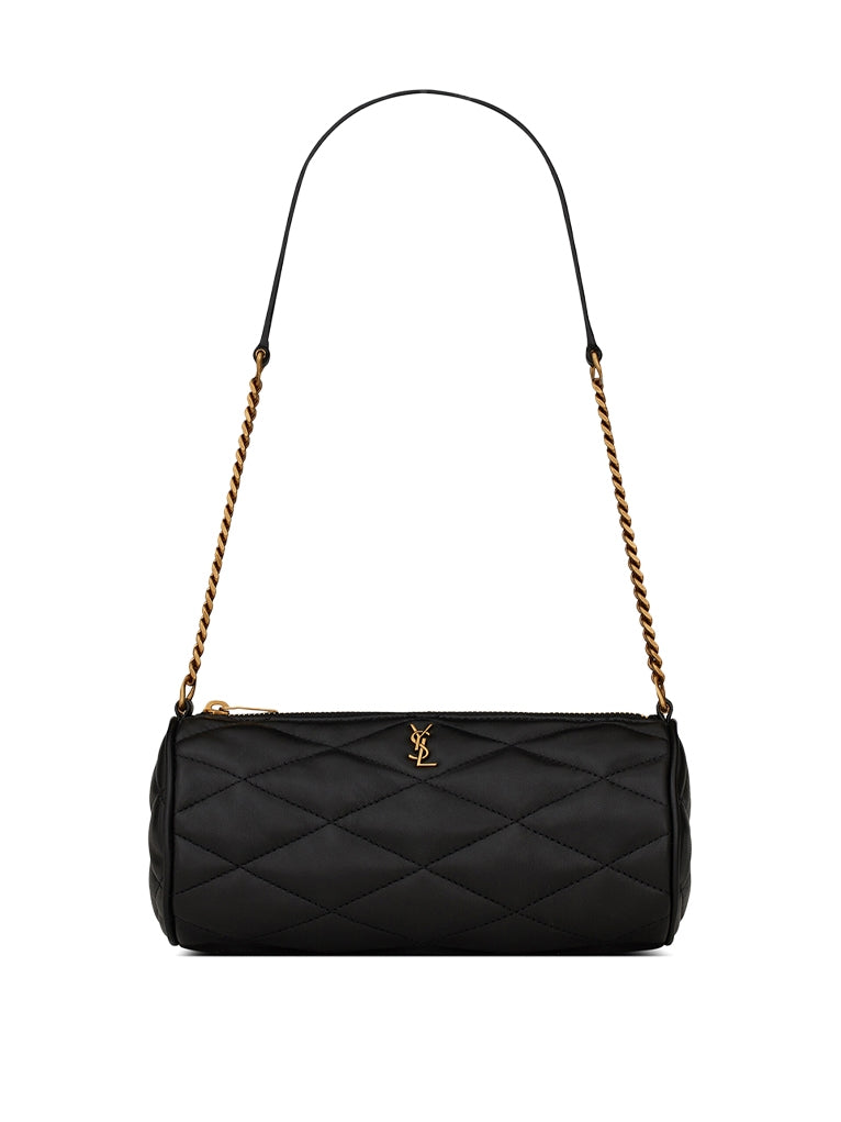 Saint Laurent Women Sade Mini Tube Bag In Quilted Lambskin Black