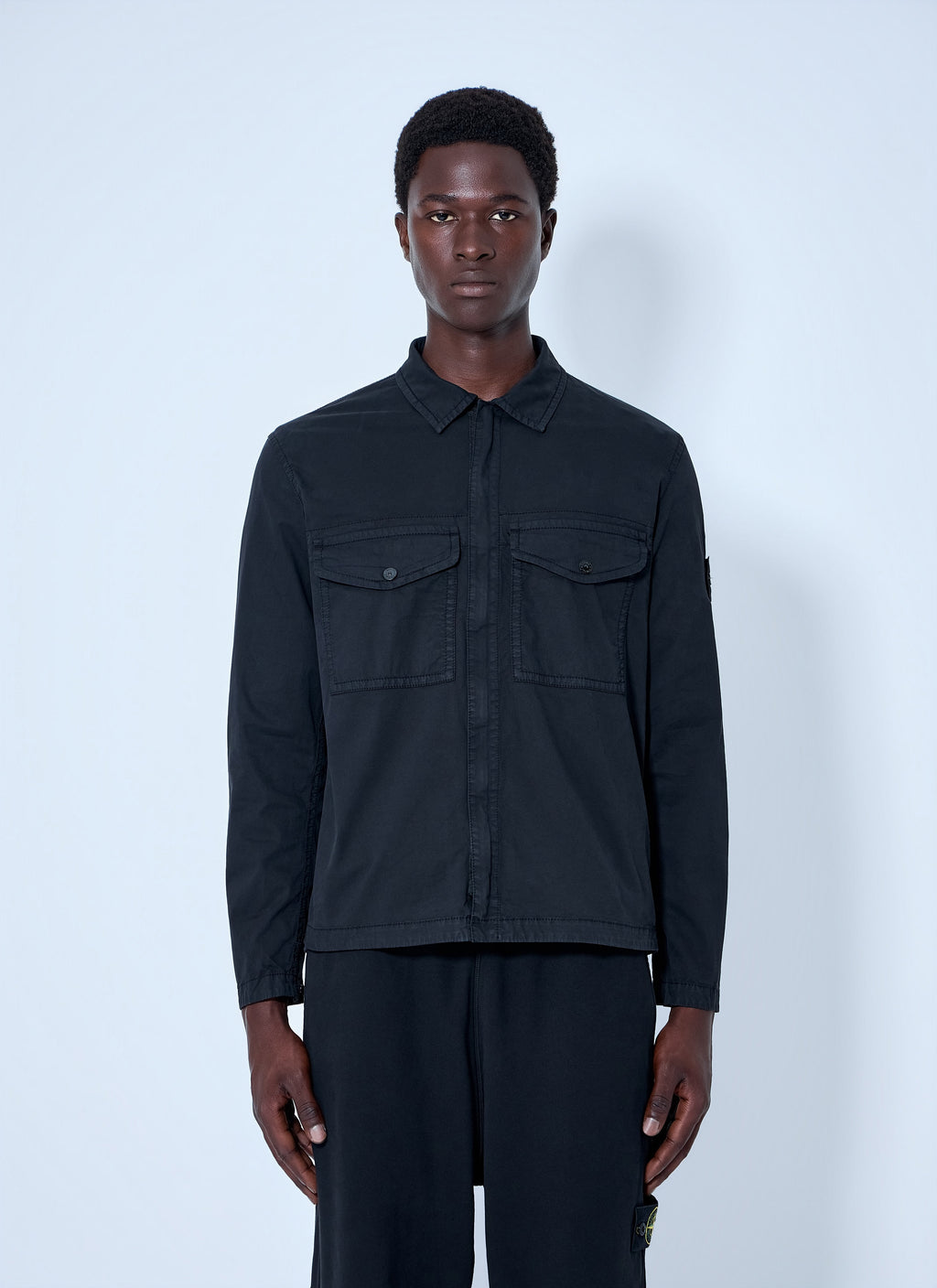 Stone Island Men Button-Down Cotton Shirt