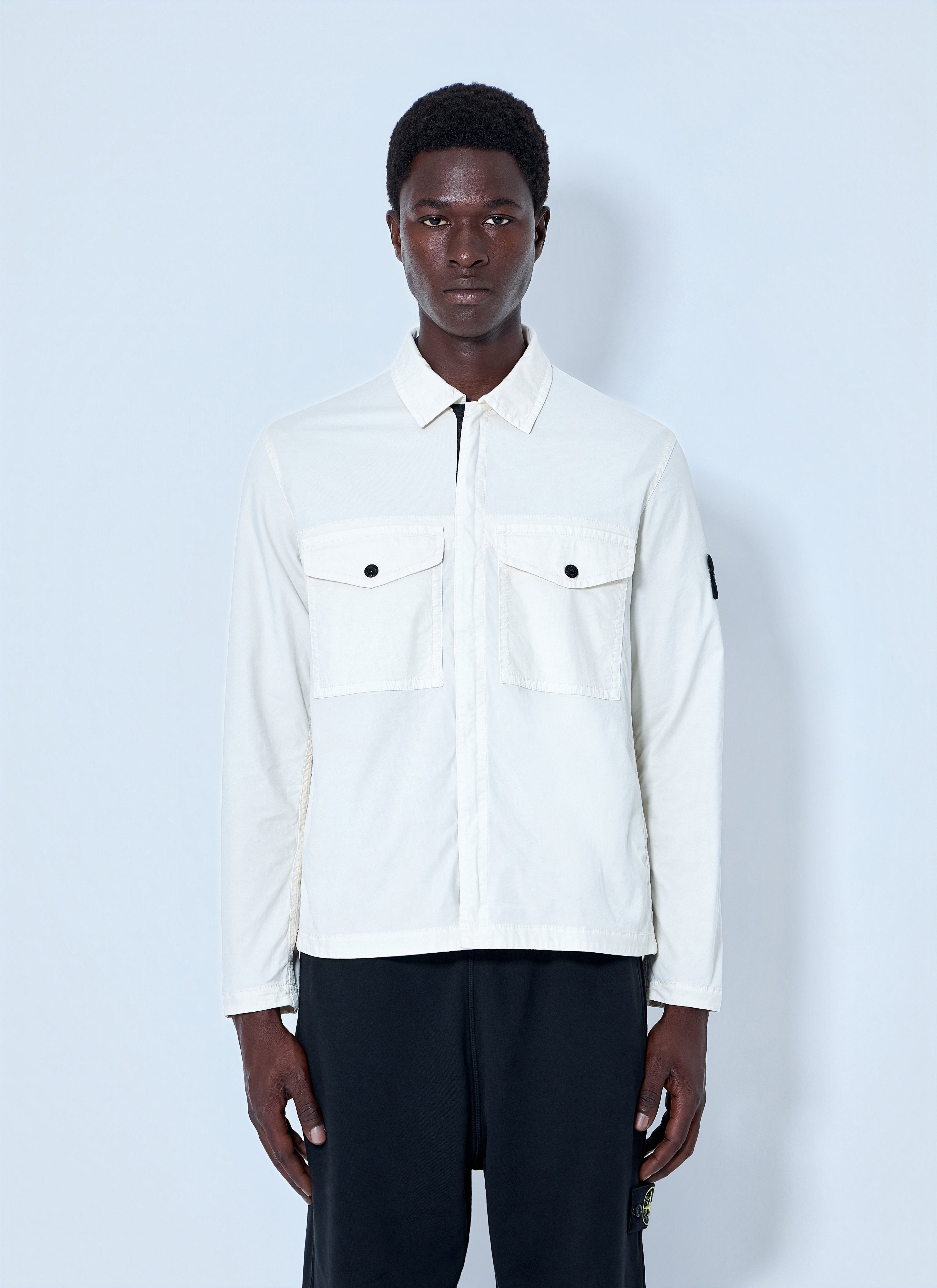 Stone Island Men Zip-Front Overshirt With Flap Pockets