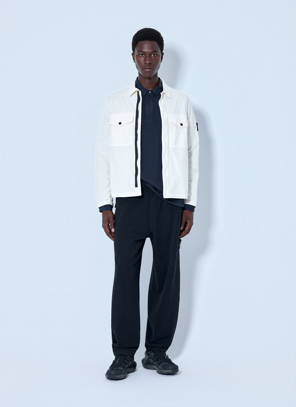 Stone Island Men Zip-Front Overshirt With Flap Pockets