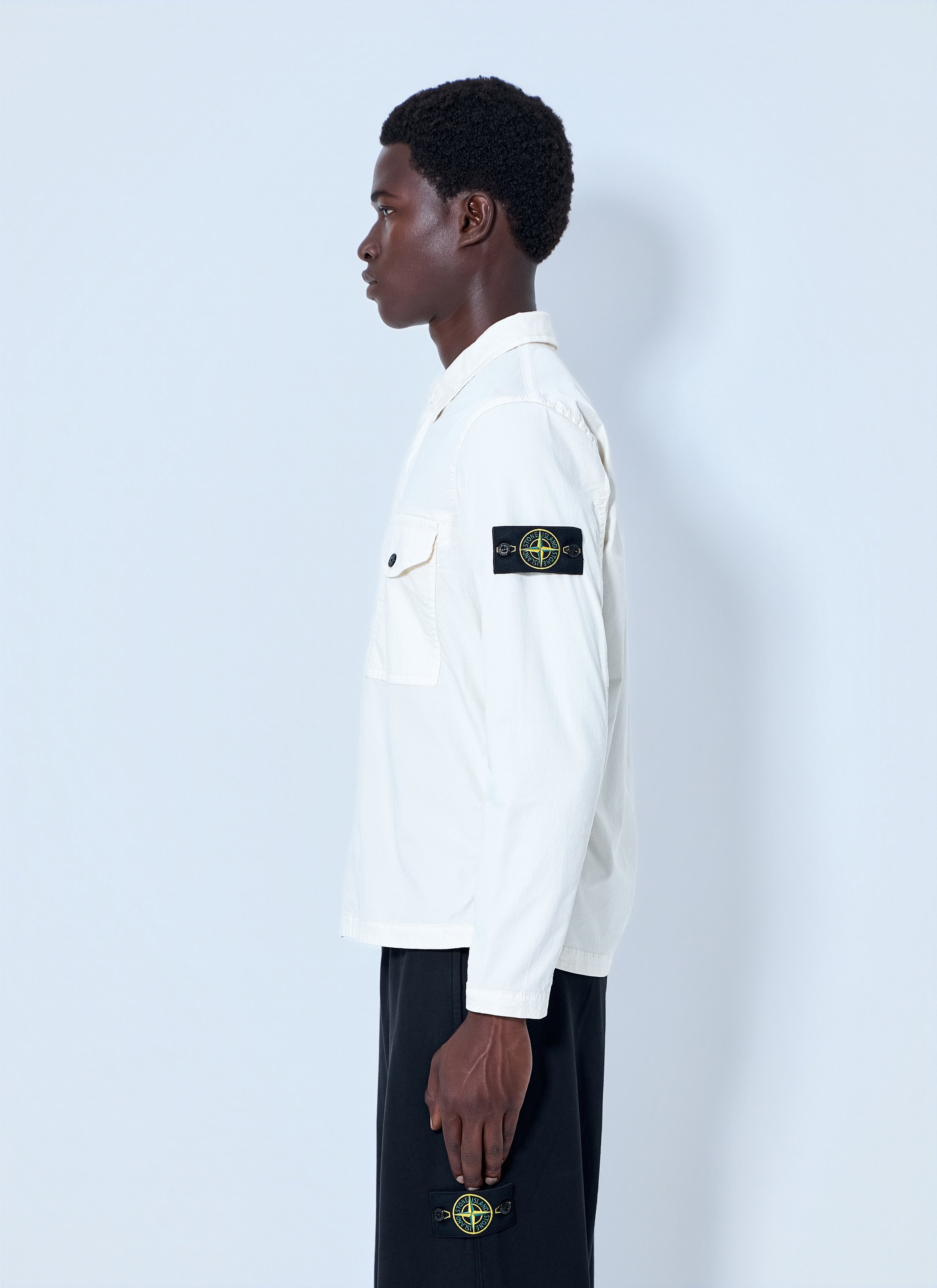 Stone Island Men Zip-Front Overshirt With Flap Pockets