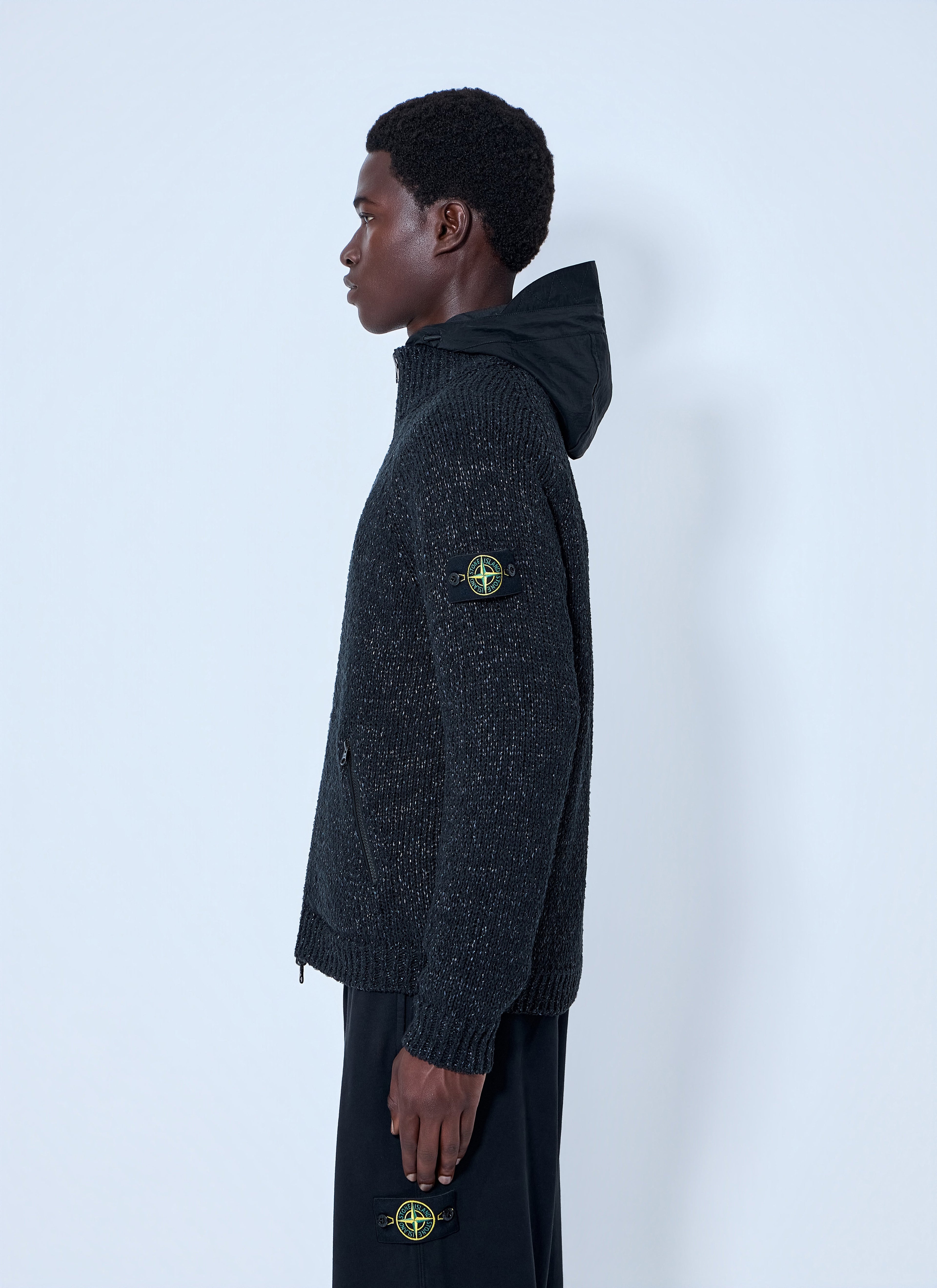 Stone Island Men Textured Knit Jacket