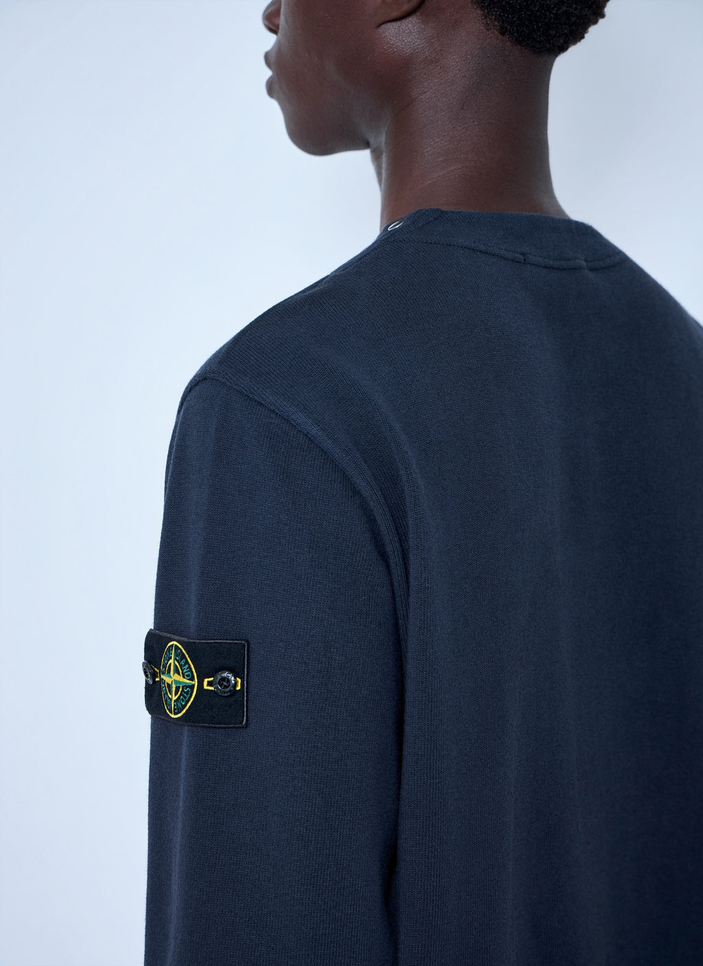 Stone Island Men Crewneck Sweatshirt With Sleeve Logo Patch