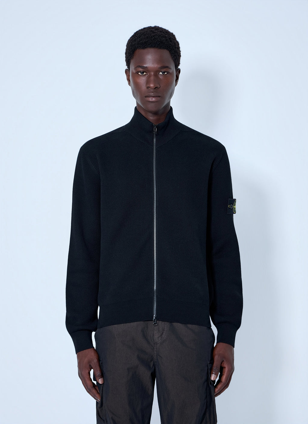 Stone Island Men Ribbed Zip-Up Jacket