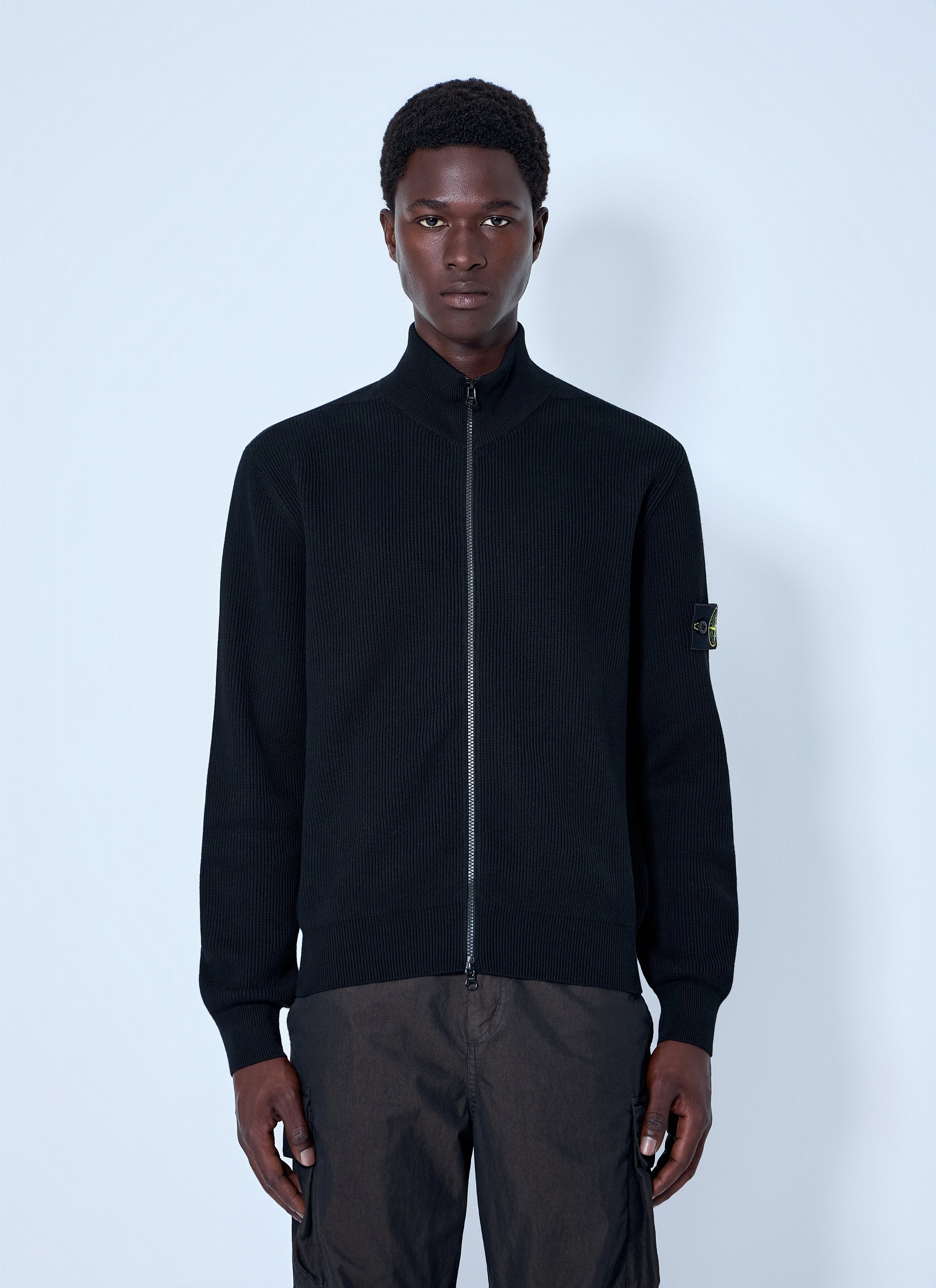 Stone Island Men Ribbed Zip-Up Jacket