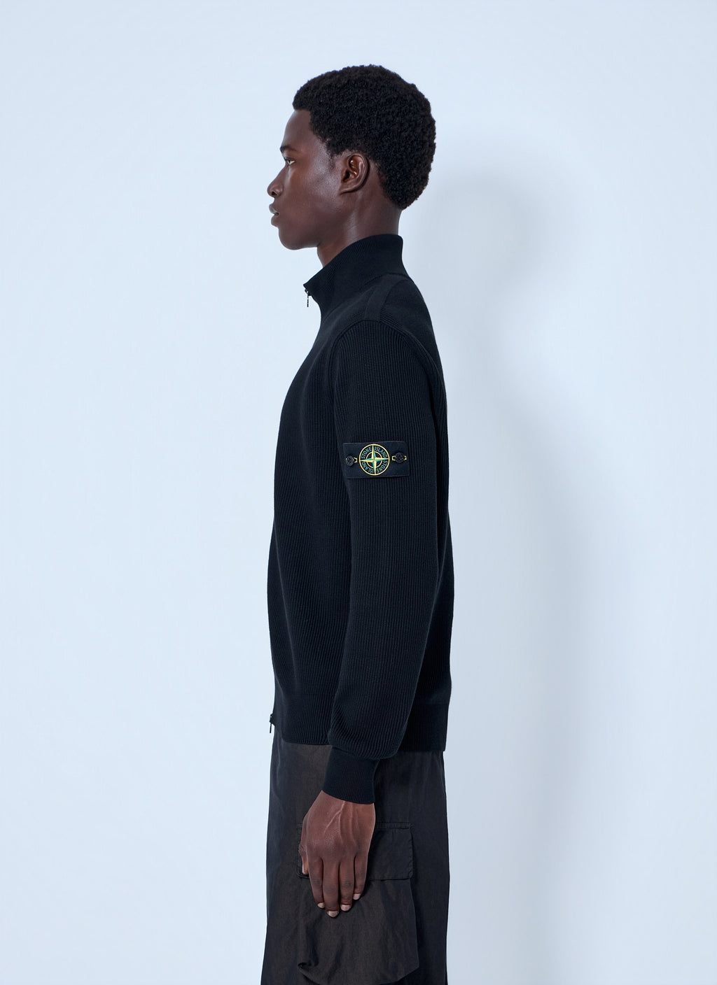 Stone Island Men Ribbed Zip-Up Jacket