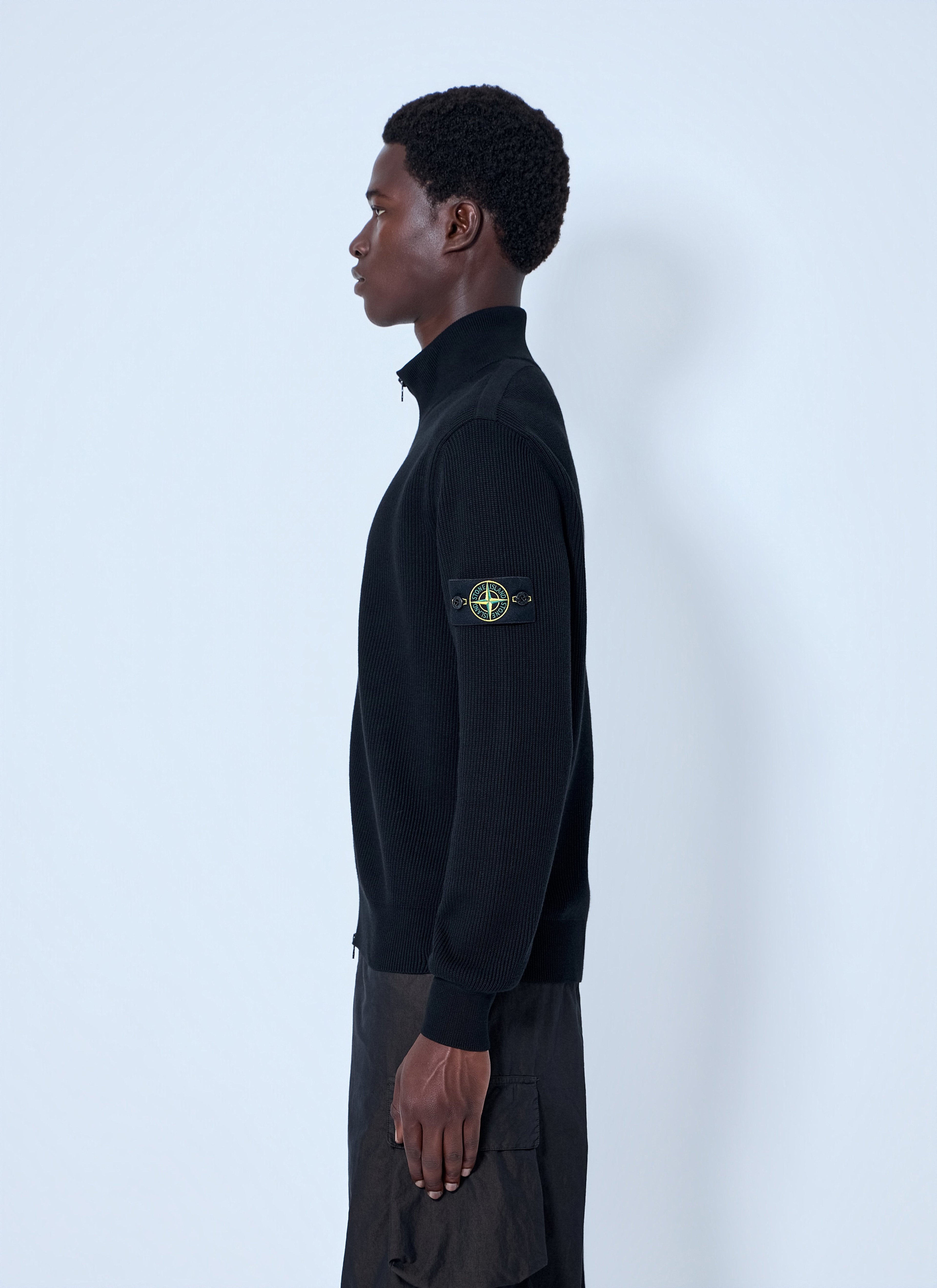 Stone Island Men Ribbed Zip-Up Jacket