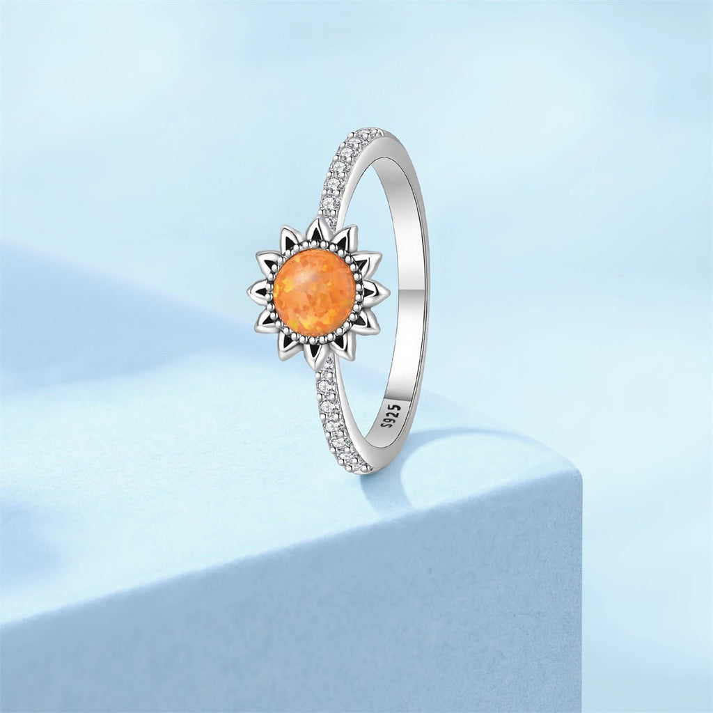 Sunflower Orange Opal Radiance Ring