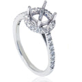 1/3ct Halo Diamond Ring Setting 14K White Gold Size Selectable