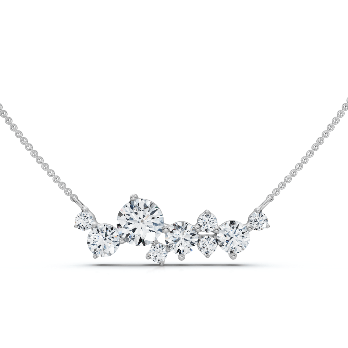 1Ct Diamond Constellation Pendant Lab Grown Necklace 18" Chain