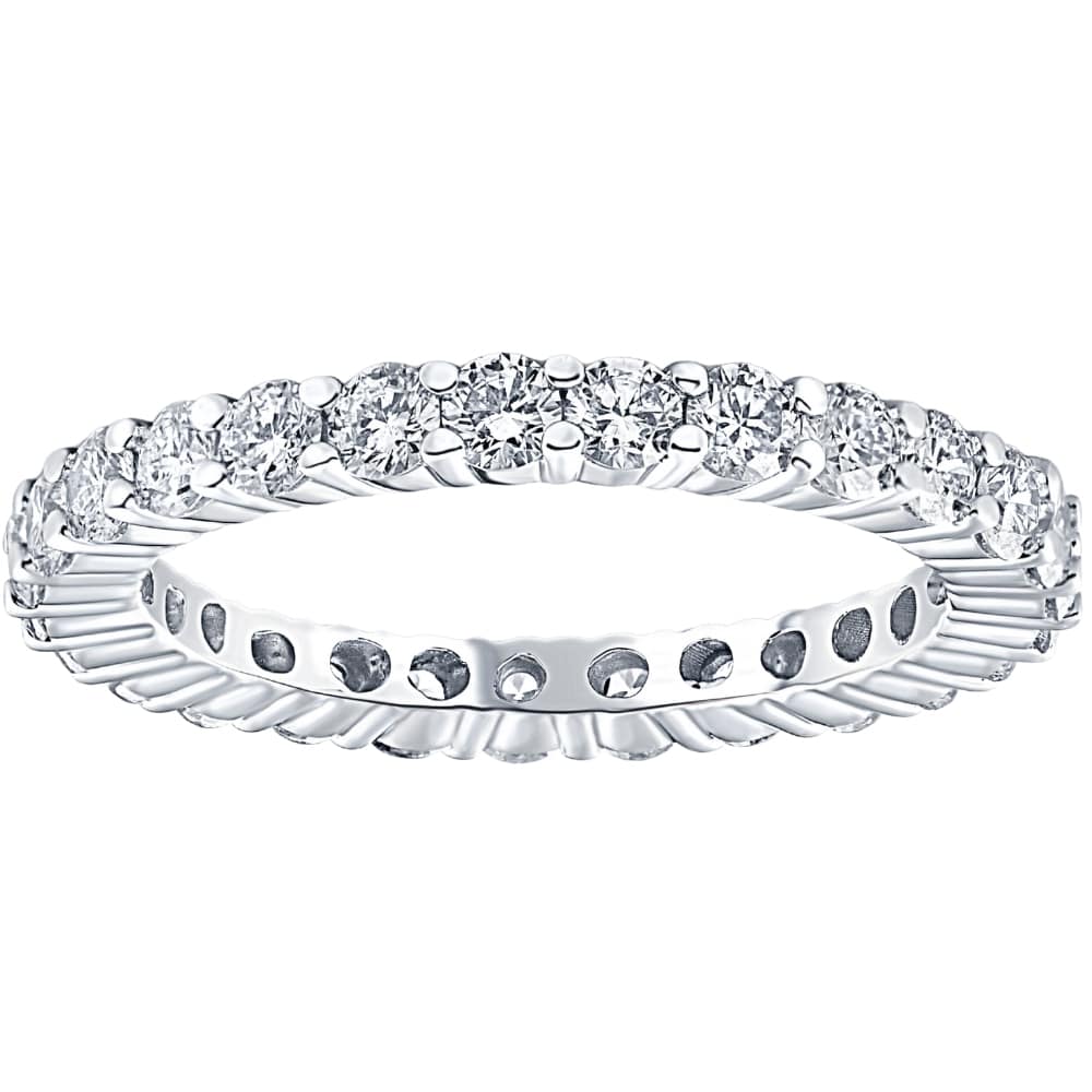 1cttw Diamond Eternity Wedding Ring 14k White Gold Size Selectable