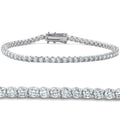 4Ct TW 14k White or Yellow Gold Round-Cut Diamond Tennis Bracelet 7" Women's