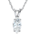 1ct Fancy Marquise Diamond Solitaire Pendant 14k White Gold