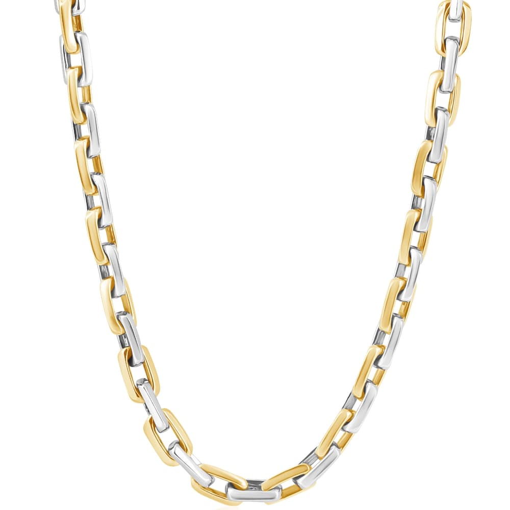 Men's Heavy Round 14k Gold (140gram) or Platinum (263gram) 8mm Link Chain Necklace 22"