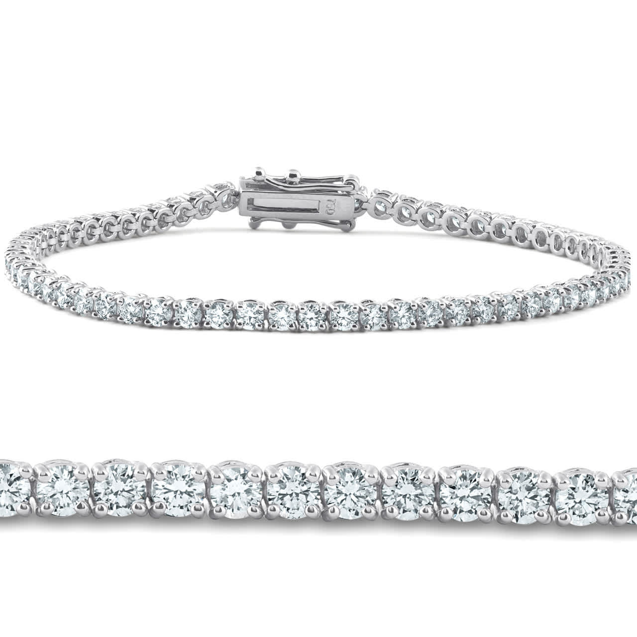 4 Carat TW Round Cut Diamond Tennis Bracelet 14k White Gold Lab Grown