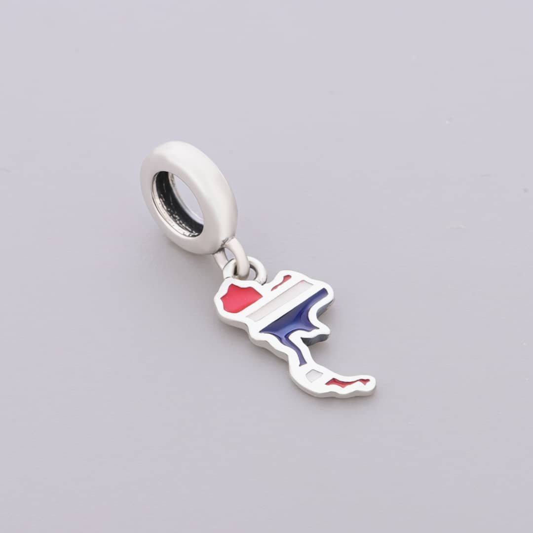 Thailand Map Flag Dangle Charm