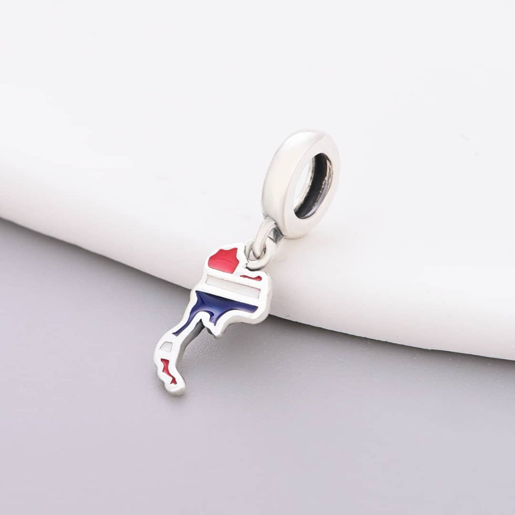 Thailand Map Flag Dangle Charm