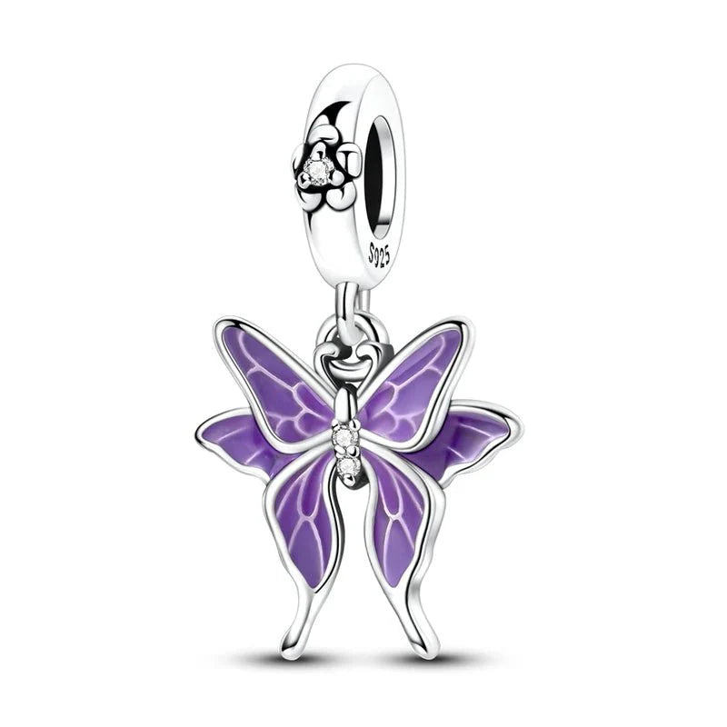 Thermochromic Purple Butterfly Dangle Charm
