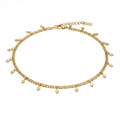 Sabrina Anklet 4mm Curb Chain 10" Lobster Clasp 18k Plated Yellow gold