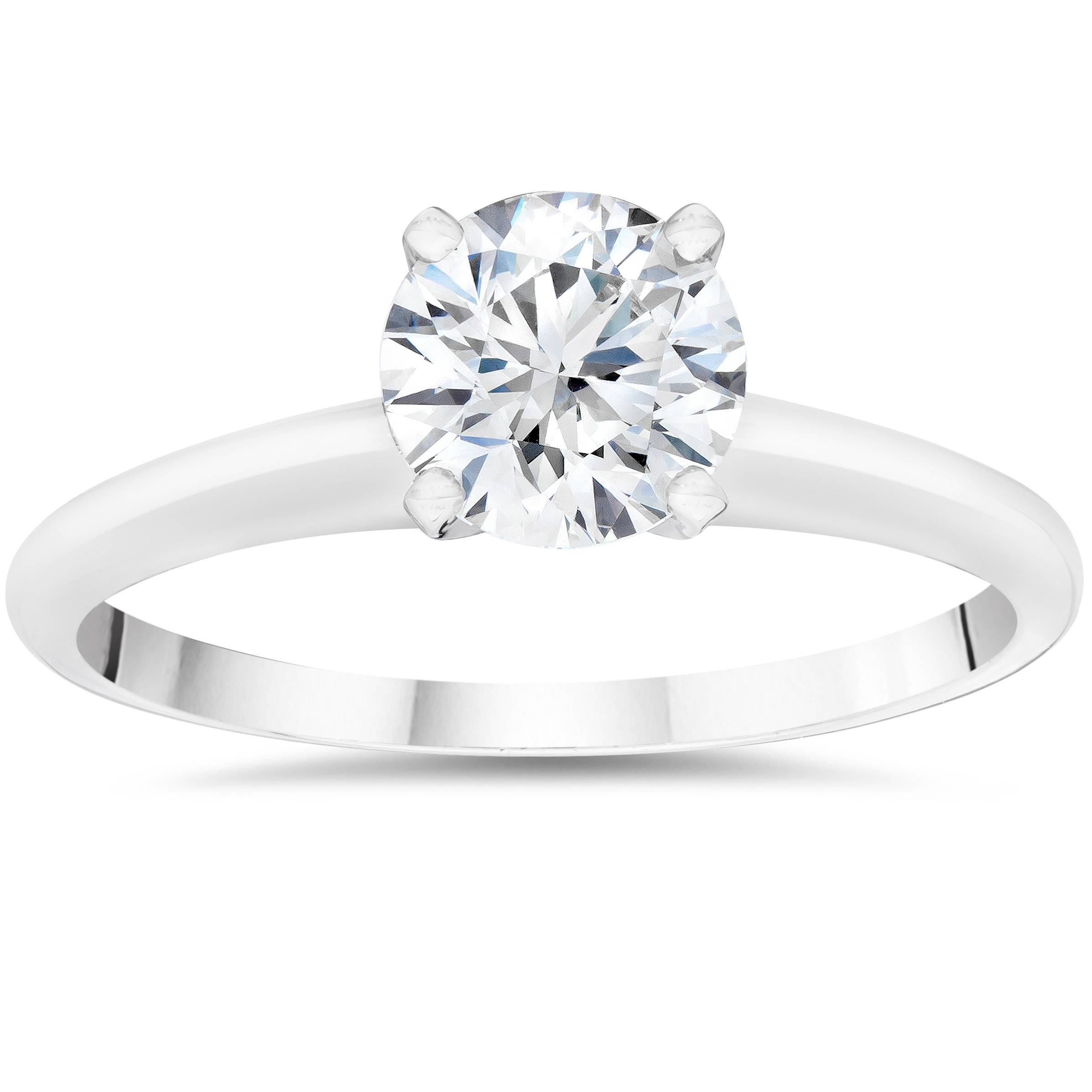1/5ct Lab Created Diamond Solitaire Engagement Ring 14K White Gold