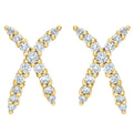 1/2Ct T.W. Diamond Fashion Women's X Shape Lab Grown Earrings 10k Gold Studs