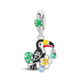 Toucan, Monstera Leaf & Plumeria Dangle Charm