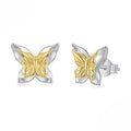 Two-Tone Butterfly Stud Earrings